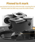 CNC Spoilboard Surfacing Router Bit With 1/4 Inch Shank And 1-3/8 Inch Cutting Diameter 2 Plus 2 Insert Carbide Wood Planer Bit shown with K mark positioning