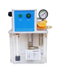 Front view of Electric Volumetric Thin Oil Lubrication Pump With Low Level Sensor For CNC Machine Tools 220V, showing gauge and controls.