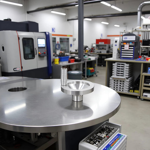 Mini Lathe Hand Wheel CNC Aluminum Alloy Hand Wheel With Handle for internal chamfered hole on a CNC machine in a workshop