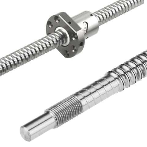 CNCYEAH Ball Screw SFU1605 850mm Diameter 16mm, 5mm Pitch Ball Screw Kit with Ball Nut Housing, visible metal screw and housing