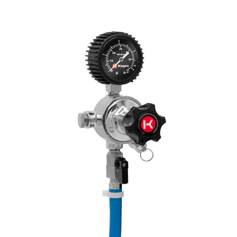 Elite Series Secondary Regulator For Multi Keg Draft Systems From Kegco with pressure gauge and control knob