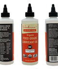 Front and side view of Food Grade Pro Grade Lubricant Oil For Food Equipment With NSF H1 Certification, 8 oz bottle