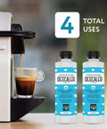 Two Pack Universal Coffee Descaler For All Machines Including Keurig Nespresso Delonghi And Other Single Serve Coffee And Espresso Makers Made In USA 8 Oz Bottles Providing Four Descale Sessions