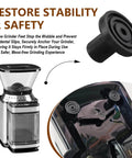 Anti Slip Rubber Feet Bumper Set For Coffee Grinders Replacement Push In Base Bumpers For Stable Operation Wobble Reduction Scratch Protection Easy Snap In Fit Durable 4 Pack For Home Barista Use shown installed on coffee grinder