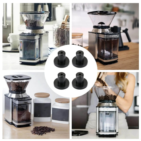 Anti Slip Rubber Feet Bumper Set For Coffee Grinders Replacement Push In Base Bumpers For Stable Operation Wobble Reduction Scratch Protection Easy Snap In Fit Durable 4 Pack For Home Barista Use