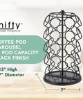 Rotating Coffee Pod Carousel For K Cups Holds 35 Pods Spins 360 Degrees Lazy Susan Platform With Smooth Rotation Black Finish