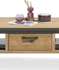 Wooden coffee table on 1-Inch Small Caster Wheels With 2 Brakes, Low-Profile Silent Cart Casters, easy to maneuver.