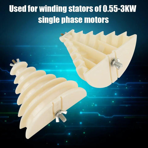 Six Layer Coil Wire Winding Device For Single Phase Motors With Beige Plastic Head Holder shown for stator repair.