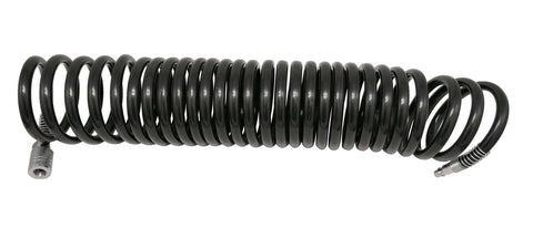 Heavy Duty 3/8 Inch Coiled Air Hose, 25 Ft Polyurethane with 1/4 Inch Quick Fittings, No-Twist Coil for air compressors