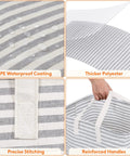 Two Pack Large Collapsible Laundry Hampers 80L Each Freestanding Waterproof Interior Foldable Laundry Baskets With Easy Carry Handles