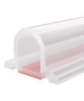 67 Inch Collapsible Shower Threshold Water Dam Ideal for Wheelchair Accessible, shown from close-up angle with trim material visible.
