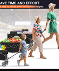 Beast Mode 180L Large Capacity Collapsible Wagon with Wheels 330lbs heavy duty foldable shopping cart for beach and outdoor use