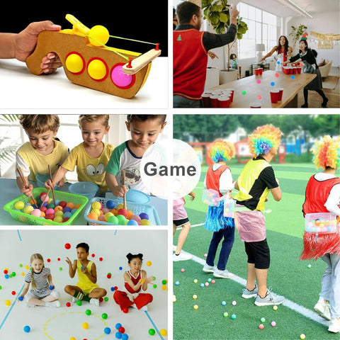 Children playing with Colored Ping Pong Balls: 20 Pack 3 Star ABS - Durable & High Bounce for Kids Adult Practice in various activities