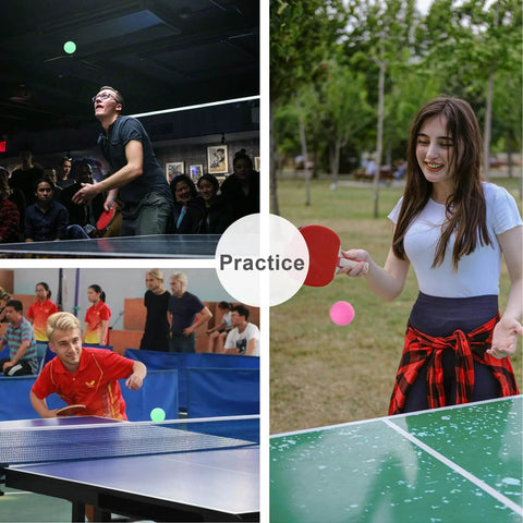 People enjoying games with Colored Ping Pong Balls: 20 Pack 3 Star ABS - Durable & High Bounce for Kids Adult Practice