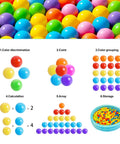 Colorful Ball Pit Balls 100pcs for Kids, BPA & Phthalate Free, Crush Proof and Non-Toxic, Plastic Balls with educational uses shown