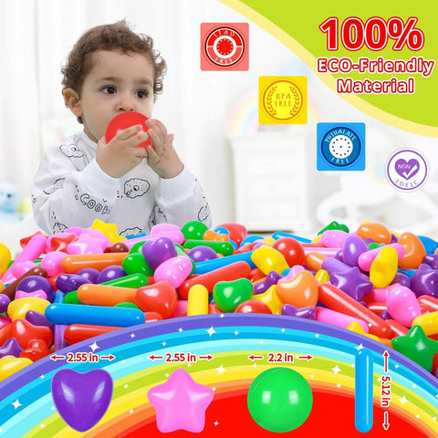 Child playing with Ball Pit Balls for Kids -Pack of 150 Colorful Ball Pit Balls Crush Proof Plastic Toy Balls for Toddlers.