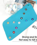 All In One Metal Grommets Kit With 600 Pieces In 12 Colors for DIY, showing copper eyelets on fabric swatch.