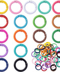 51 Pcs 25Mm Round Spring O Rings Set With Colorful Metal Key Ring Snap Buckle Clips For Purses, Keychains, Handbags, And Lanyards, 17 Colors