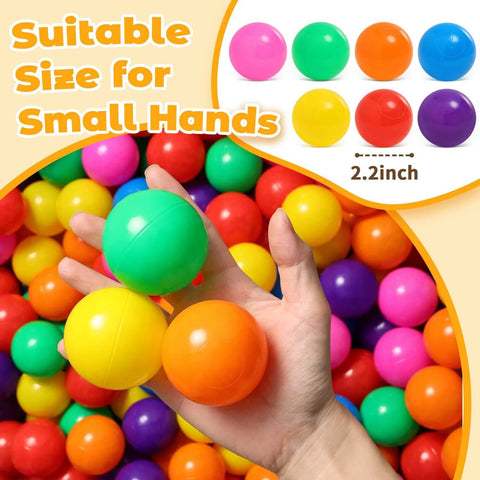 Ball Pit Balls for Toddlers: 50 Colorful Non-Toxic Balls – BPA-Free, Phthalate-Free, Crush-Resistant Plastic, 2.2 Inches
