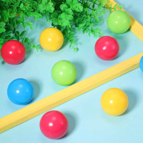 12 Pieces Multi Colored Plastic Replacement Balls Small Bulldozer Popper Toy Balls 1.75 Inch Soft Crush Proof for Toddlers