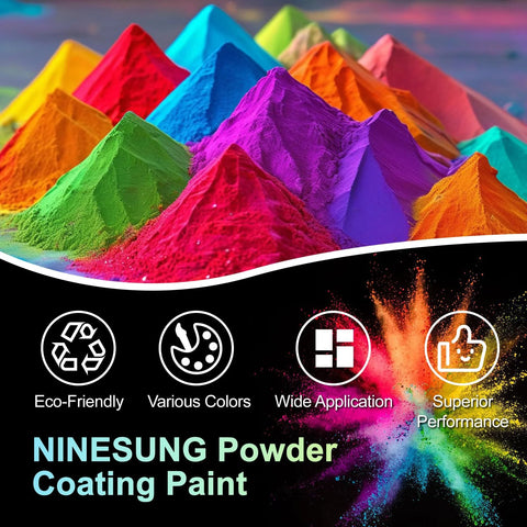 Colorful mounds of powder showcasing Powder Coating Paint For Metal Surfaces And Steel Structures Sky Blue 32 Oz Rust Proof Anti Corrosive.