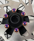 Disc brake with colorful TGCWENG 12PCS GR5 Titanium Ti Allen Hex M5x10 Cup Head Bolt Screw for bike rotor installation