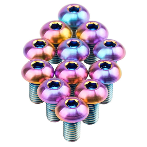 Colorful TGCWENG 12PCS GR5 Titanium Ti Allen Hex M5x10 Cup Head Bolt Screw for bicycle and disc brake cycle rotor screws