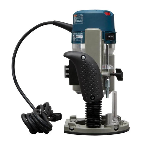 Rear view of Bosch 1617EVSPK Combo Router With Plunge And Fixed Base, 2.25 HP Motor, 8,000 to 25,000 RPM, Quick Clamp Base Swap