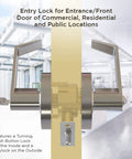 Commercial Door Handle Leverset With Brushed Chrome Finish Keyed Entry Reversible Lever Style For Left Or Right Doors