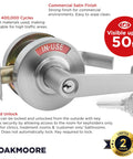 Keyed Entry Commercial Door Handle With Indicator And Locking Occupied Door Lever for Restaurants Stores Warehouses, shown with key and IN-USE display.