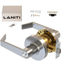 Commercial Door Handle Leverset With Brushed Chrome Finish Keyed Entry Reversible Lever Style for Left or Right Doors with components