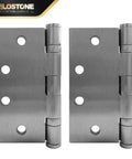 Three Pack 4.5 Inch By 4.5 Inch Commercial Grade Ball Bearing Door Hinges With Non Removable Pin Stainless Steel UL Listed