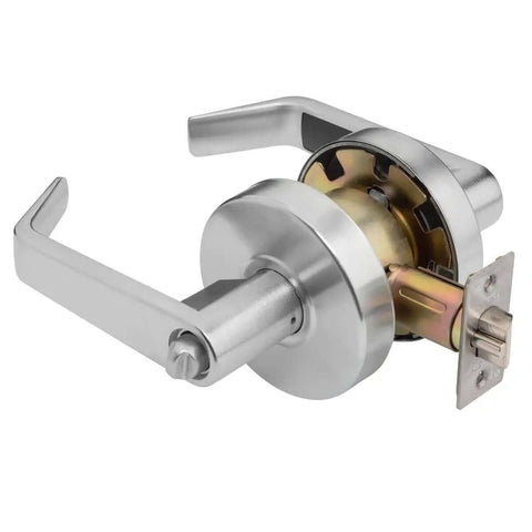 AUG-00-26D Grade 2 Commercial Duty Office Door Keyed Lever Lockset ADA Approved Satin Chrome Finish