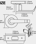 Diagram of Passage Commercial Door Lever Heavy Duty Grade 2 Non Handed Satin Chrome 26D ADA Compliant UL 3 Hour Fire Rated, showing dimensions.