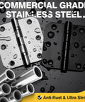 Ball Bearing Door Hinges 3.5 Inch Heavy Duty Stainless Steel For Replacing Standard Hinges With 5/8 Radius Corner