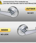 Passage Commercial Door Lever Heavy Duty Grade 2 Non Handed Satin Chrome 26D ADA Compliant UL 3 Hour Fire Rated shown from outside and inside view