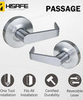 Heavy Duty Commercial Passage Door Lever In Satin Chrome Finish Nonlocking Grade 2 Door Handle