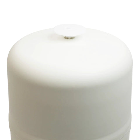 Top view of Neo-Pure compact RO storage tank with BPA-free liner and stainless steel connection, ideal for home RO systems.