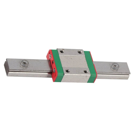 Tiny Yet Mighty Space Saving Miniature Linear Rail Guide With 12mm Width 4 Point Contact Precision Linear Motion Rail With Built In Lubrication System For Automatic And Measuring Equipment 100mm Length, shown on white background.
