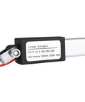 Compact 12V Mini Electric Linear Actuator With 4 Inch Stroke IP54 Waterproof 200N load, showing close-up of motor and label