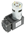 Compact Oilless Vacuum Pump 12 Volt DC 42 Watt Mini Brush Piston Pressure Pump Delivers 40 Liters Per Minute, side view
