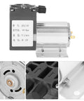 Compact DC 12V Mini Vacuum Pump Delivers 5 Liters Per Minute At 120 KPa Includes Holder, front and close-up views