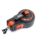 Compact 50 ft chalk reel with blue chalk delivers fast, precise straight line marks for construction, drywall, and carpentry