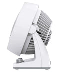 Side view of Energy Smart Compact Air Circulator Fan With Vortex Action And Adjustable Tilt Delivers Killer Personal Cooling Variable Speed DC Motor For Quiet All Day Comfort In Bedroom Kitchen Or Living Space By Vornado
