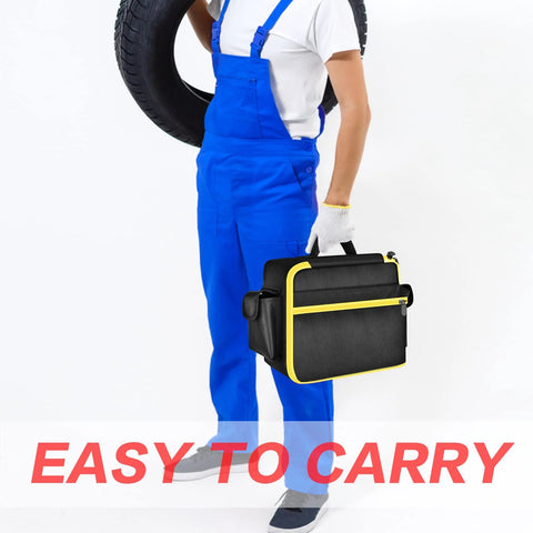 Person holding Air Compressor Bag Case For 20V Max Tire Inflator DCC020IB Compatible With DEWALT Cordless Tools Storage Organizer