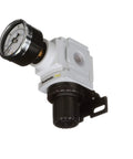 Compact Miniature Air Pressure Regulator With Gauge And Bracket One Quarter Inch NPT For Regulating 3 To 30 PSI