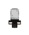 Front view of compact miniature air pressure regulator with gauge and bracket, one quarter inch NPT, PneumaticPlus PPR2 N02BG 2.