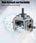 90 Degree Bevel Gearbox With Dual Output Shafts For 1 To 1 Transmission In Compact Aluminum Frame 6mm Shaft 20 Teeth Cone Gears