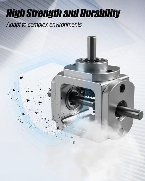 90 Degree Bevel Gearbox With Dual Output Shafts For 1 To 1 Transmission In Compact Aluminum Frame 6mm Shaft 20 Teeth Cone Gears