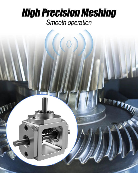 90 Degree Bevel Gearbox With Dual Output Shafts For 1 To 1 Transmission In Compact Aluminum Frame 6mm Shaft 20 Teeth Cone Gears Cone Gear Reversing Angle Device For Gearhead Friendly DIY Mechanical Projects product image showing high precision meshing design